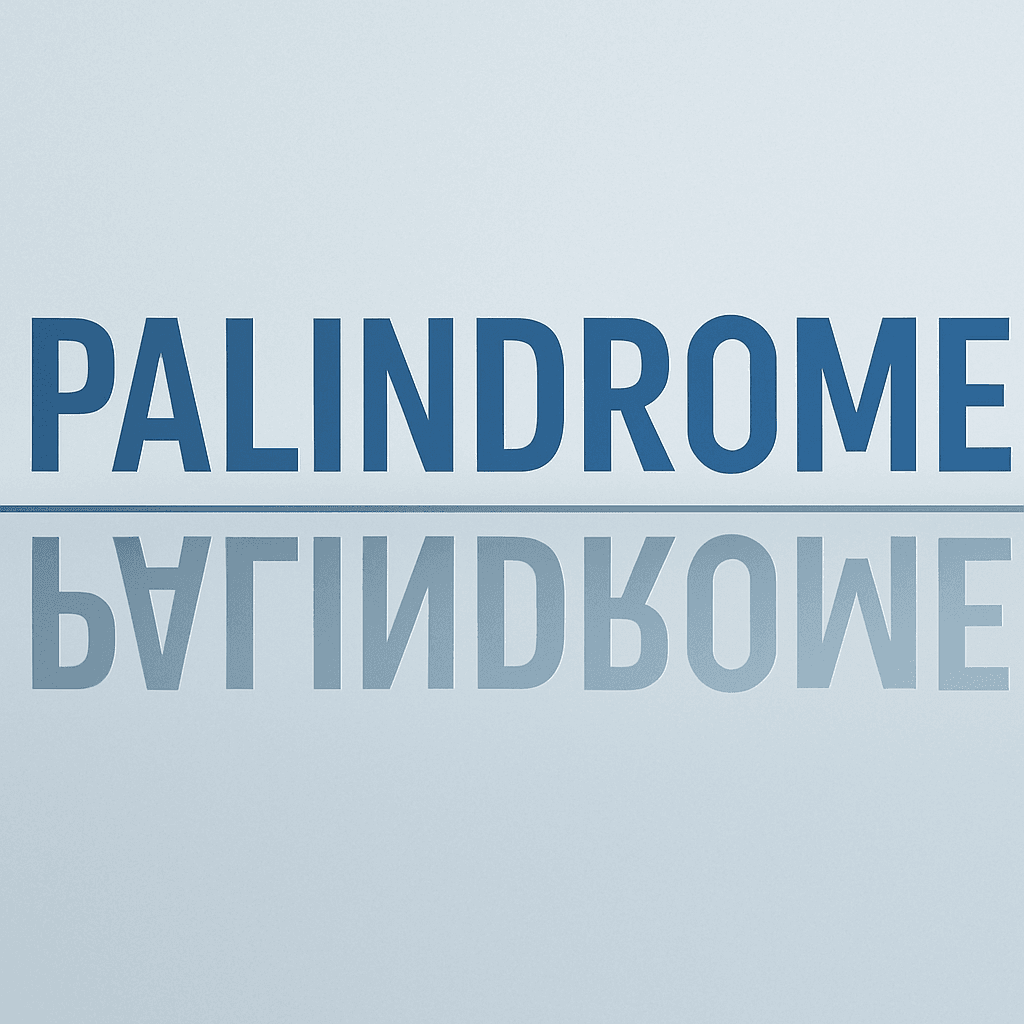 Illustration of palindrome words mirroring each other